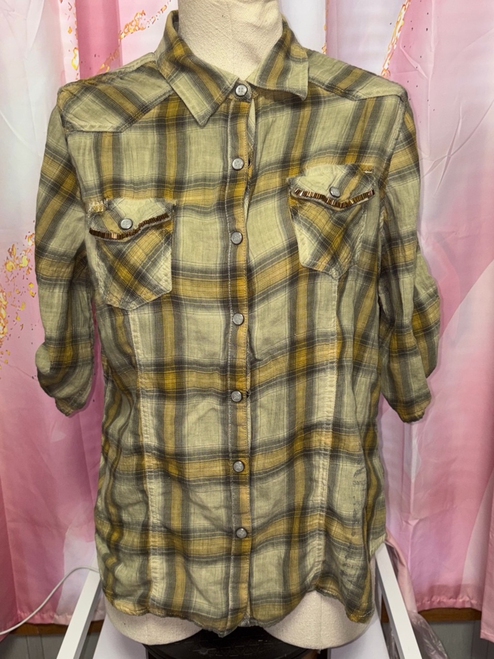 Harley Davidson  Plaid Button-Up Shirt